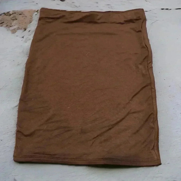 NWOT NAKED WARDROBE BROWN SKIRT  M - Picture 2 of 5